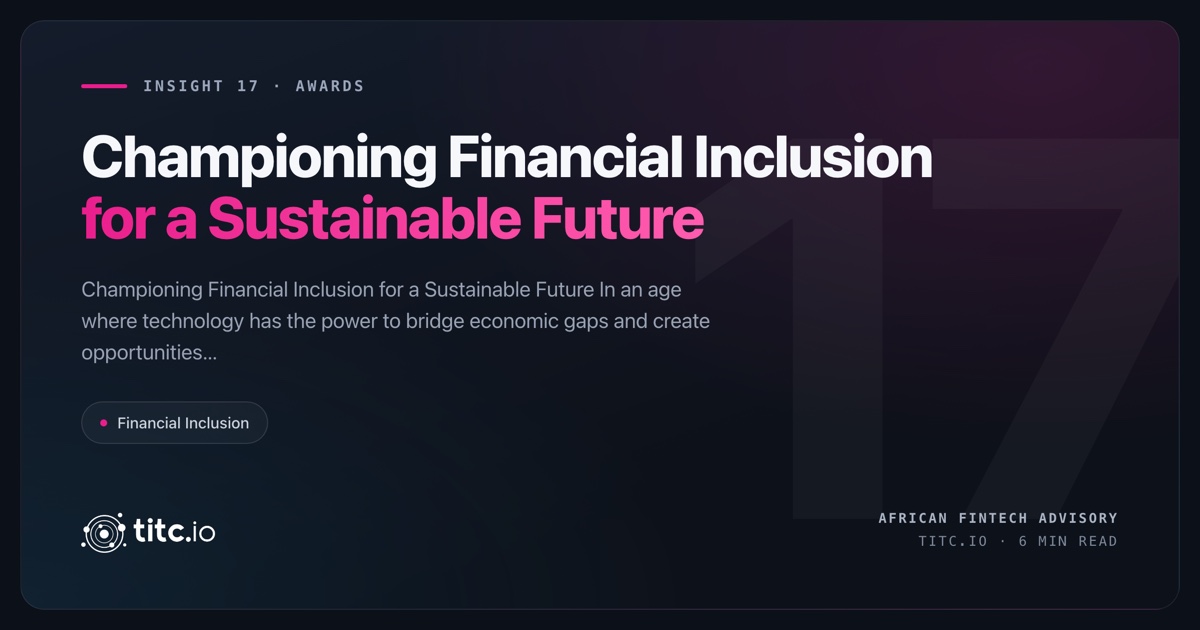 Financial Inclusion for a sustainable future