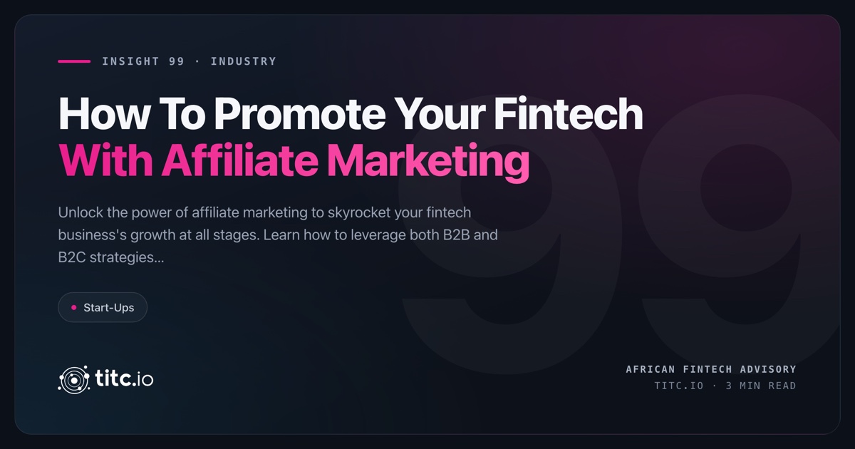 Affiliate marketing in fintech